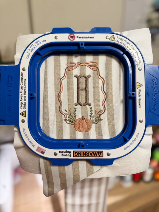 Fall embroidered wreath sash