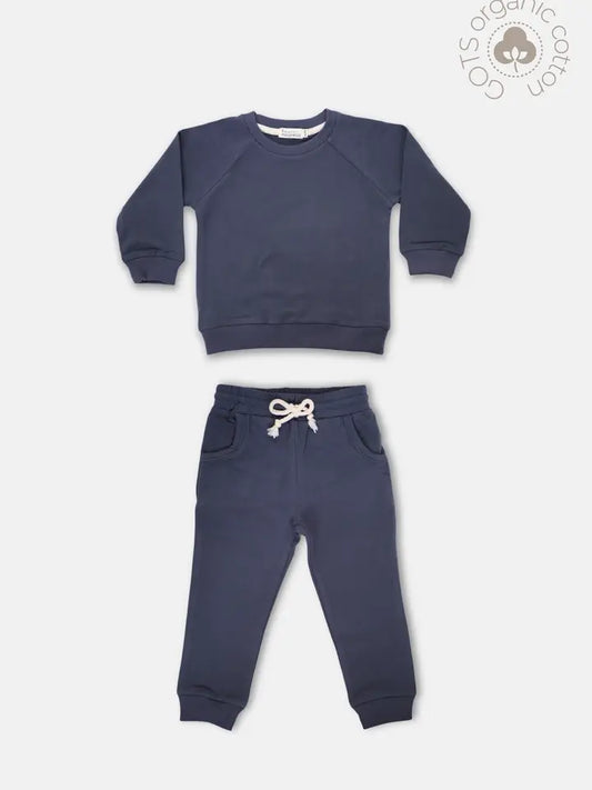 Organic Cotton Jogger Set- Navy *Embroidery Included