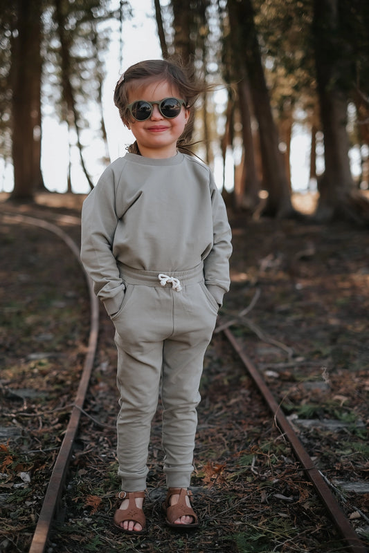 Organic Cotton Jogger Set- Pistachio *Embroidery Included