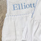 Seersucker Sun Bubble- white with blue trim *Embroidery included (Copy)