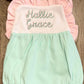 Girl's mint sunsuit- includes embroidery