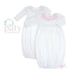 Paty Knit Overlap Shoulder Gown with Chiffon Ruffle & Pima-newborn