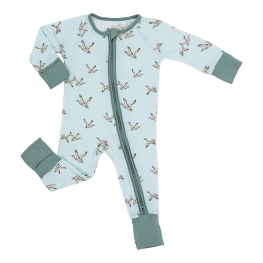 Mallard Duck Baby Bamboo Pajamas, 2-Way Zipper