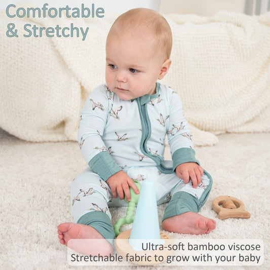 Mallard Duck Baby Bamboo Pajamas, 2-Way Zipper