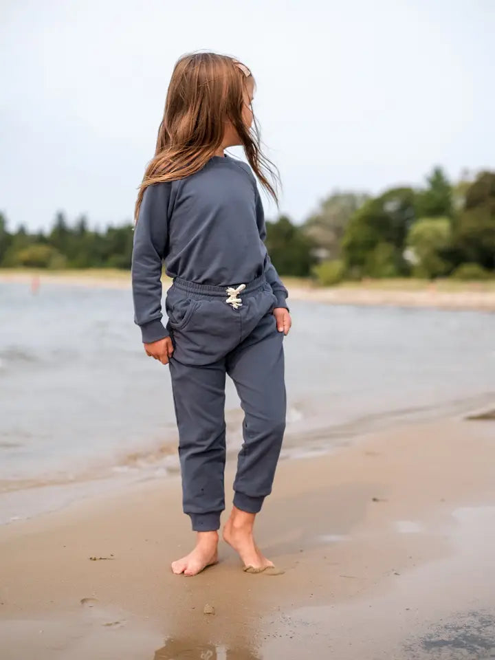 Organic Cotton Jogger Set- Navy *Embroidery Included