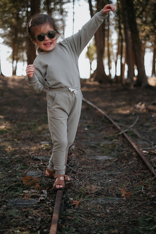Organic Cotton Jogger Set- Pistachio *Embroidery Included