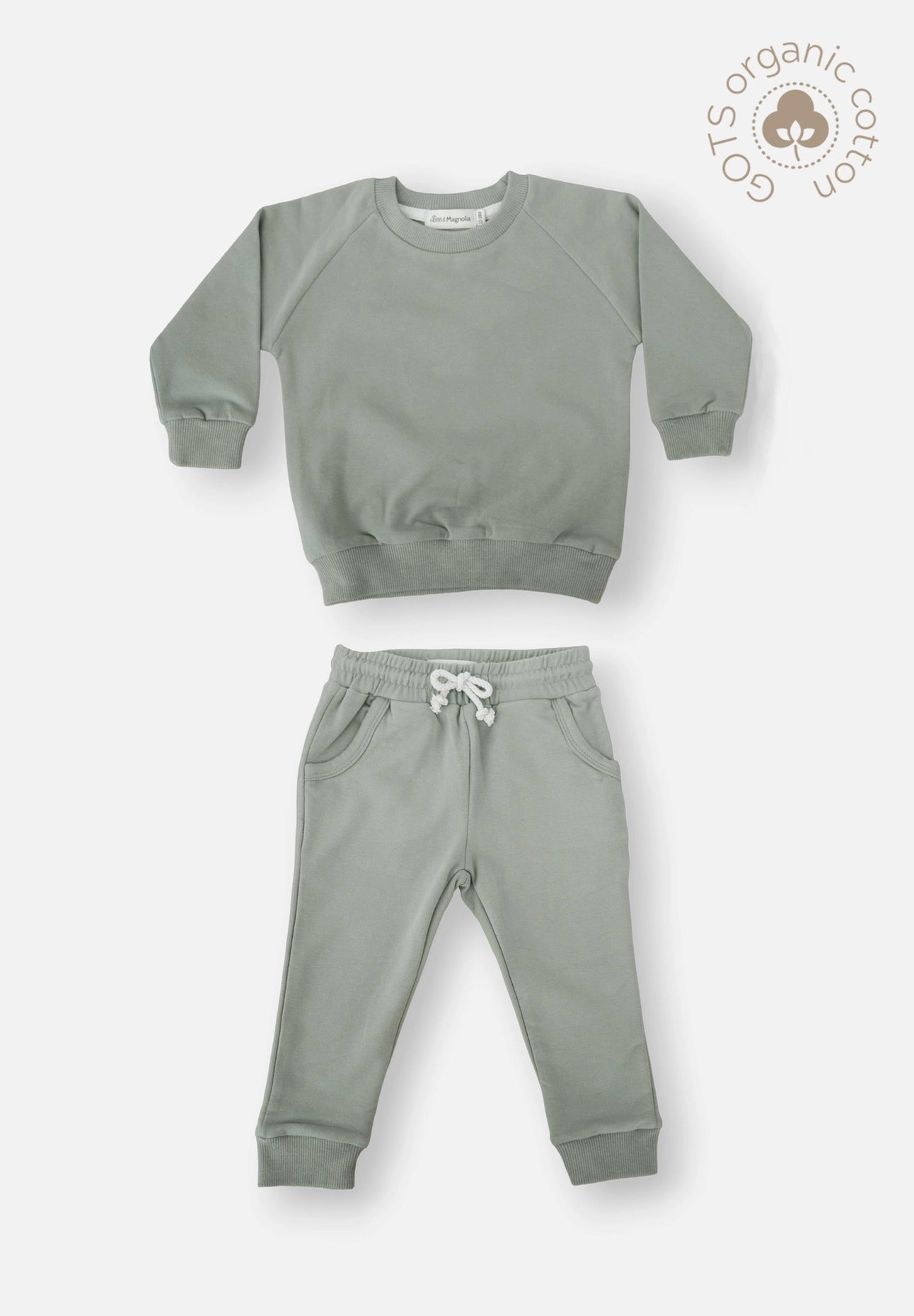 Organic Cotton Jogger Set- Pistachio *Embroidery Included
