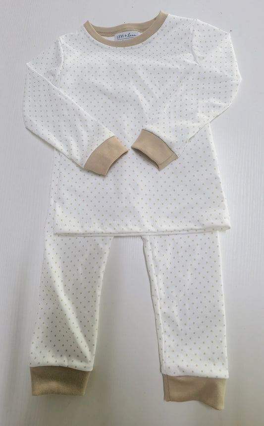 Bitty Dot two piece pajamas-embroidery included